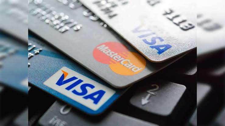 Credit and debit cards used for secure online payments